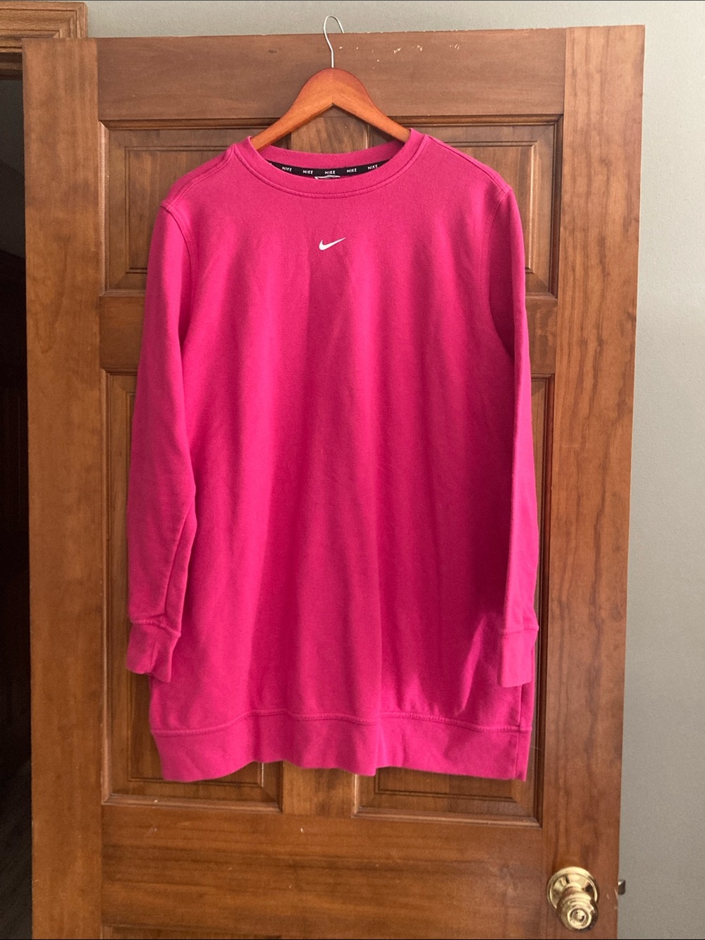 Nike Women's Hot Pink Crewneck Tunic Sweatshirt